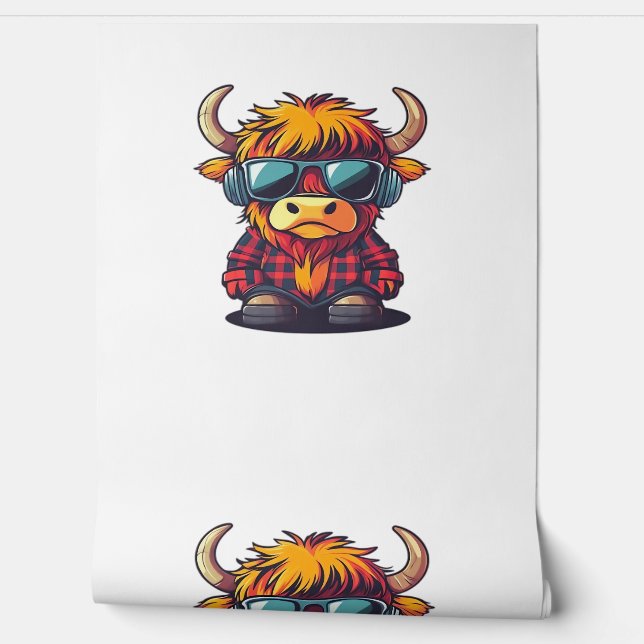 Papel Pintado Camiseta clásica de vaca Highland de Guay (Desenrollar)