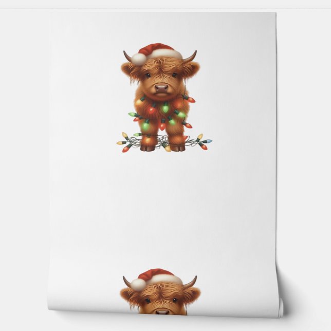 Papel Pintado Camiseta clásica de vaca Highland para navidades (Desenrollar)