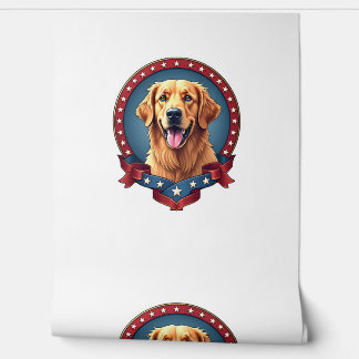 Papel Pintado Camiseta con Escudo en Homenaje a Golden Retriever