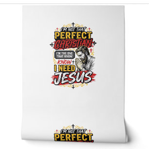 Papel Pintado Camiseta cristiana vintage necesito Jesús Diseño_1