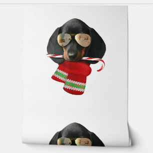 Papel Pintado Camiseta de Dachshund Navidades ricas regalo Perro