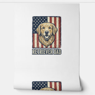 Papel Pintado Camiseta de diseño de bandera de perro vintage Ret