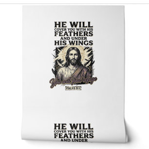 Papel Pintado Camiseta de grabado vintage Jesús Salmo cristiano