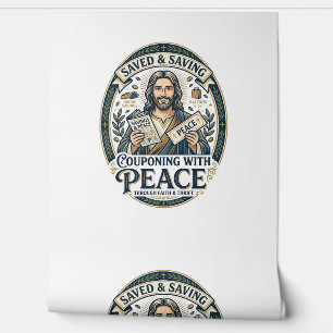 Papel Pintado Camiseta de Jesús Cupón Ahorro Frugal Diseño Basad