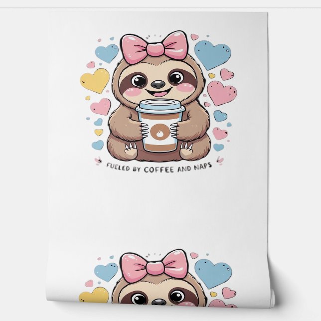 Papel Pintado Camiseta de Lover con café espumoso - Divertido av (Desenrollar)