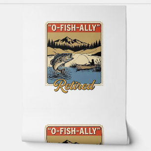 Papel Pintado Camiseta de pesca vintage O-Fish-Ally Retired Dise