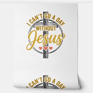 Papel Pintado Camiseta de tipografía cristiana de la cruz de Jes