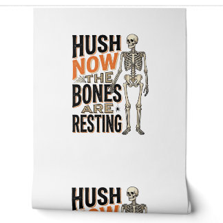 Papel Pintado Camiseta Divertida de Esqueleto, Grabado de Hallow