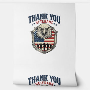 Papel Pintado Camiseta Escudo de Águila Patriótica Gracias Veter