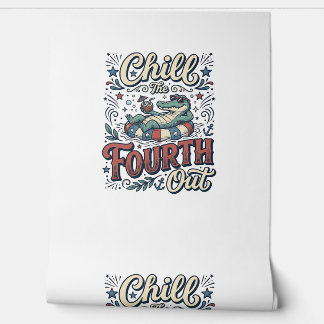 Papel Pintado Camiseta Patriótica de Cocodrilo Relájate el Cuatr
