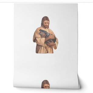 Papel Pintado Camiseta sin mangas de Jesús sosteniendo a Moo Den