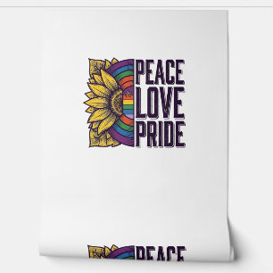 Papel Pintado Camiseta Vectorial de Flor Vintage de Paz Amor Org