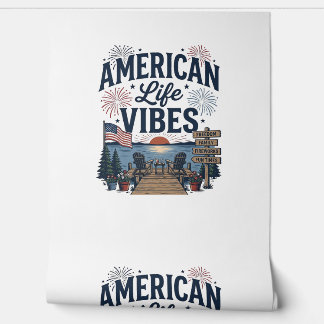 Papel Pintado Camiseta Vectorial del Lago Patriótico Vibraciones