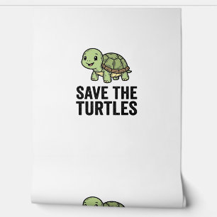 Papel Pintado Camiseta Vintage de Conservación de Tortugas Salva