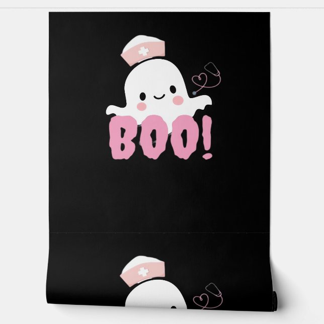 Papel Pintado Camisetas de enfermería de Halloween ¡Boo femenino (Desenrollar)