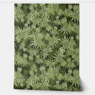 Papel Pintado Camo de piña Tropical Hawaiano - Verde
