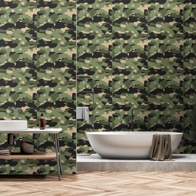 Papel Pintado Camou verde (Baño)