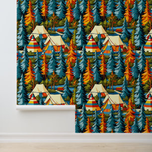 Papel Pintado Camping de carpas temáticas y té