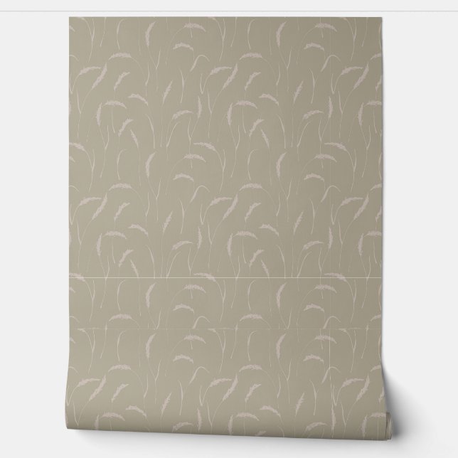 Papel Pintado Campo de hierba silvestre en Beige (Desenrollar)