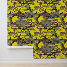 Papel Pintado Camuflaje Amarillo y Marrón, Militar, Ejército