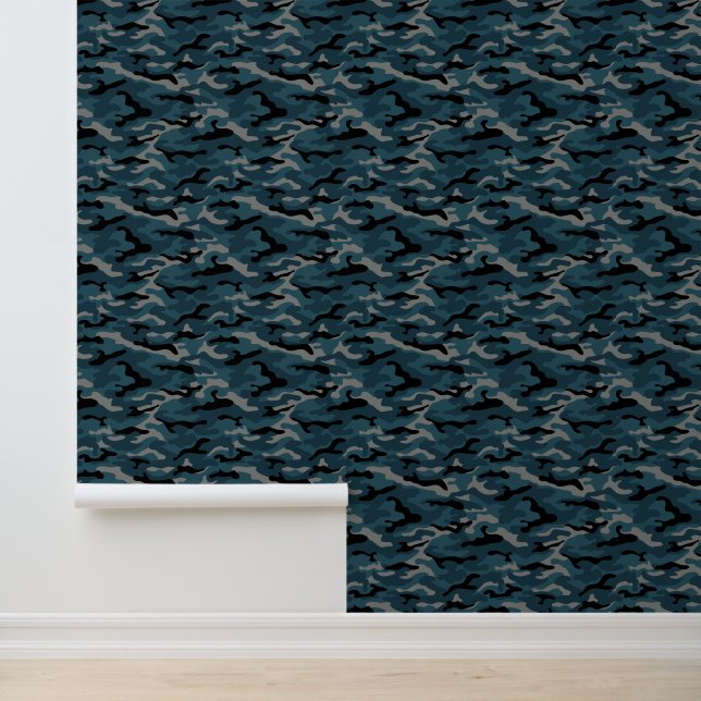 Papel Pintado Camuflaje de camo azul nocturno (Solicitud)