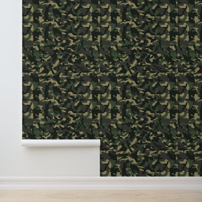 Papel Pintado Camuflaje militar verde (Solicitud)