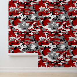 Papel Pintado Camuflaje rojo y gris, ejército