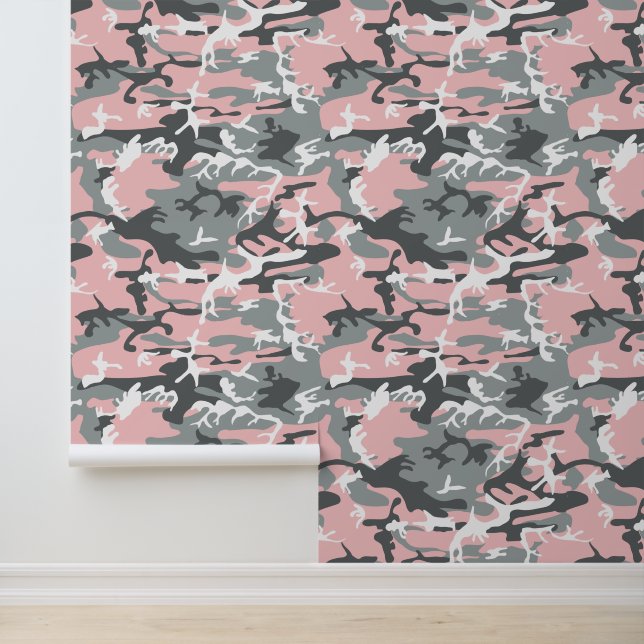 Papel Pintado Camuflaje rosa y gris, ejército, ejército (Solicitud)