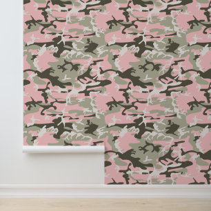 Papel Pintado Camuflaje rosa y verde, militar, militar