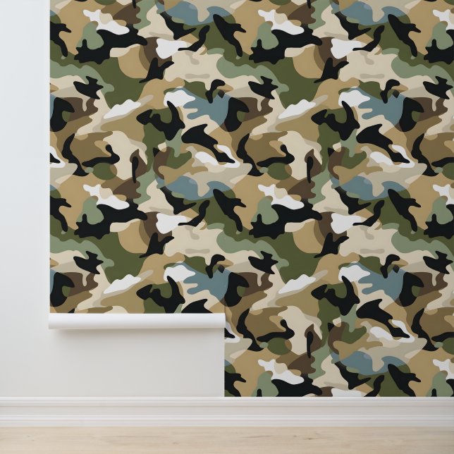 Papel Pintado Camuflaje verde oscuro (Solicitud)