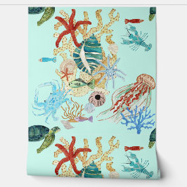 Papel Pintado Cangrejo de tortuga marina de mar oceánico Estelar