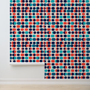 Papel Pintado Cápsulas Retro Mod: Patrón Geométrico Vibrante