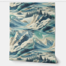 Papel Pintado Capturar escena Art Winter y cristales de nieve y