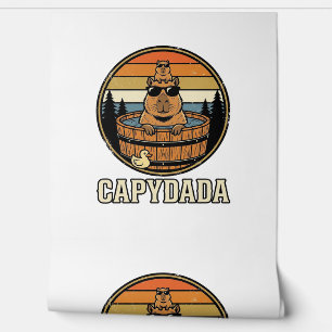 Papel Pintado Capydada Capybara Papá Diseño Retro Vector Bañera