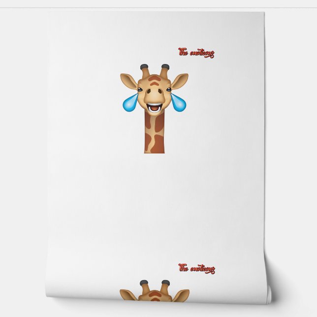 Papel Pintado cara de jirafa feliz de emoji (Desenrollar)