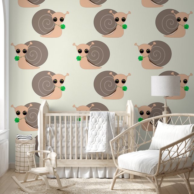 Papel Pintado Caracol lindo con Clover (Niños)