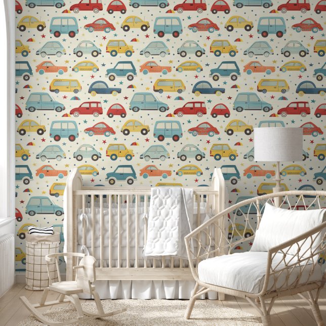 Papel Pintado Carros Baby Boy Seamless Pattern Nurserroom (Niños)