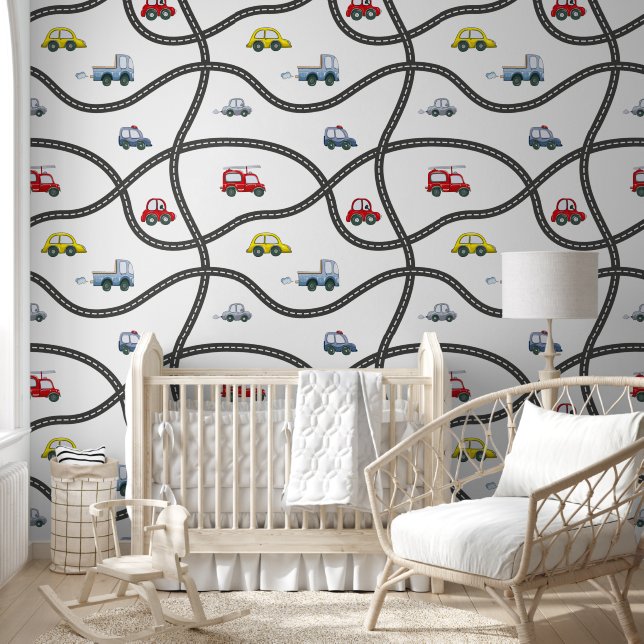 Papel Pintado Carros Desplegables Peel y Stick Baby Boy Nursery (Niños)
