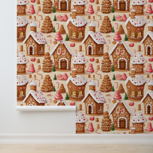 Papel Pintado Casa de pan de jengibre de Navidades festivos