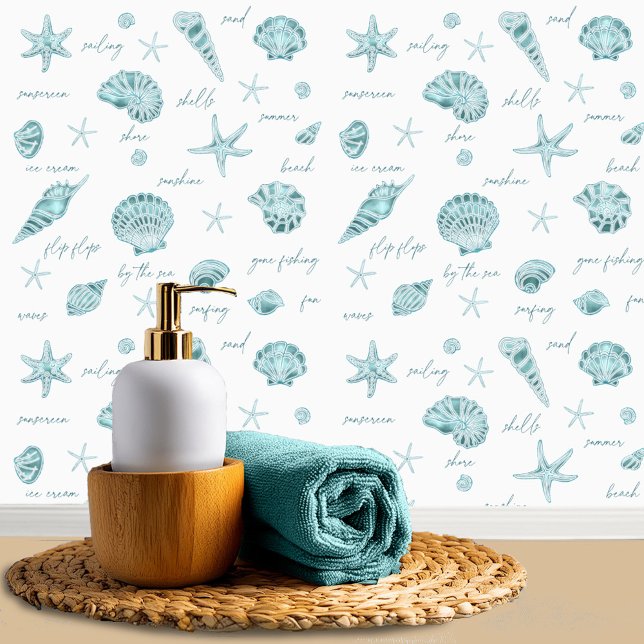 Papel Pintado cáscaras Starfish Sun Diversión Textos ID Verde az (Subido por el creador)