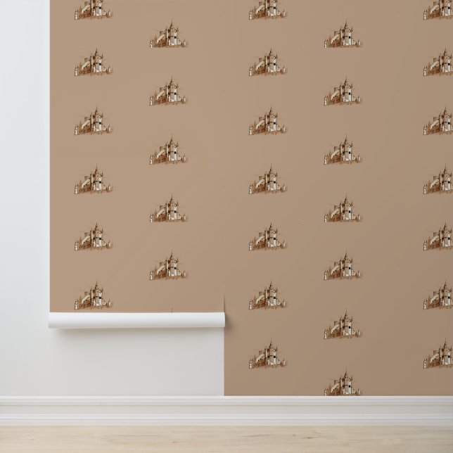 Papel Pintado - Castillo Sepia sobre Beige (Solicitud)