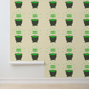 Papel Pintado Cauldron y Bubbling Green Brew Halloween
