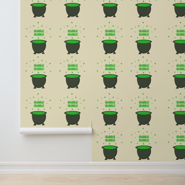 Papel Pintado Cauldron y Bubbling Green Brew Halloween (Solicitud)