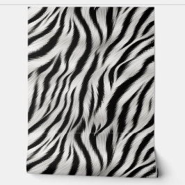 Papel Pintado Cebra Black White Safari