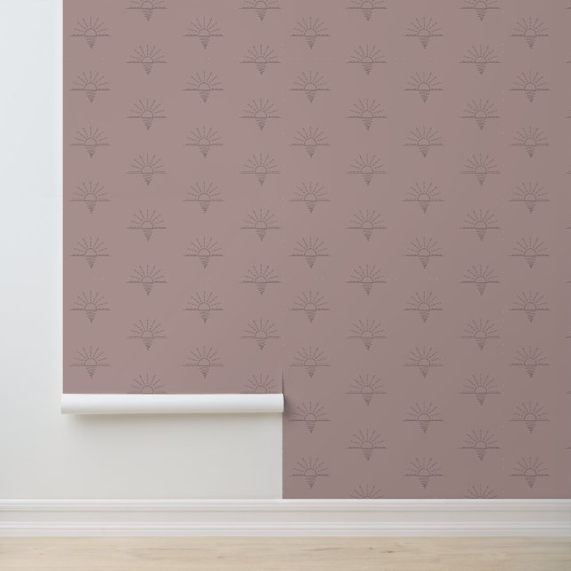 Papel Pintado Celeste Boho Sunrise Sunset Dusty Peach rosa (Solicitud)
