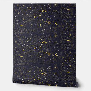 Papel Pintado Celestial estrella de luna de noche estrellada lin