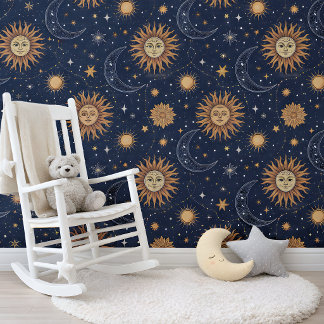 Papel Pintado Celestial Sun Moon Stars