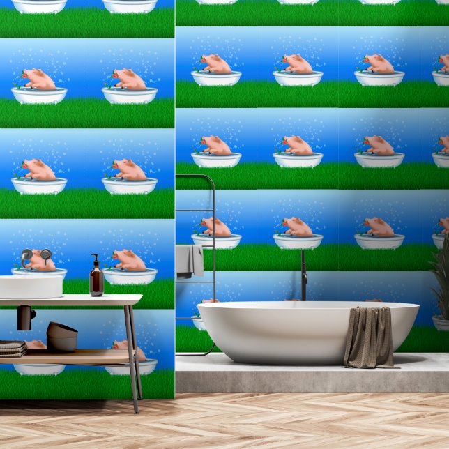 Papel Pintado Cerdo con baño (Baño)