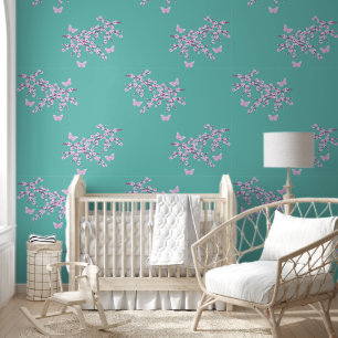 Papel Pintado Cerezo en Flor - Mariposa de Rama 7