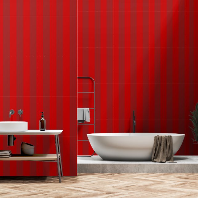 Papel Pintado Cerezo Rojo Sobre Tomate Rojo Ultra Wide 4 Pulgada (Baño)